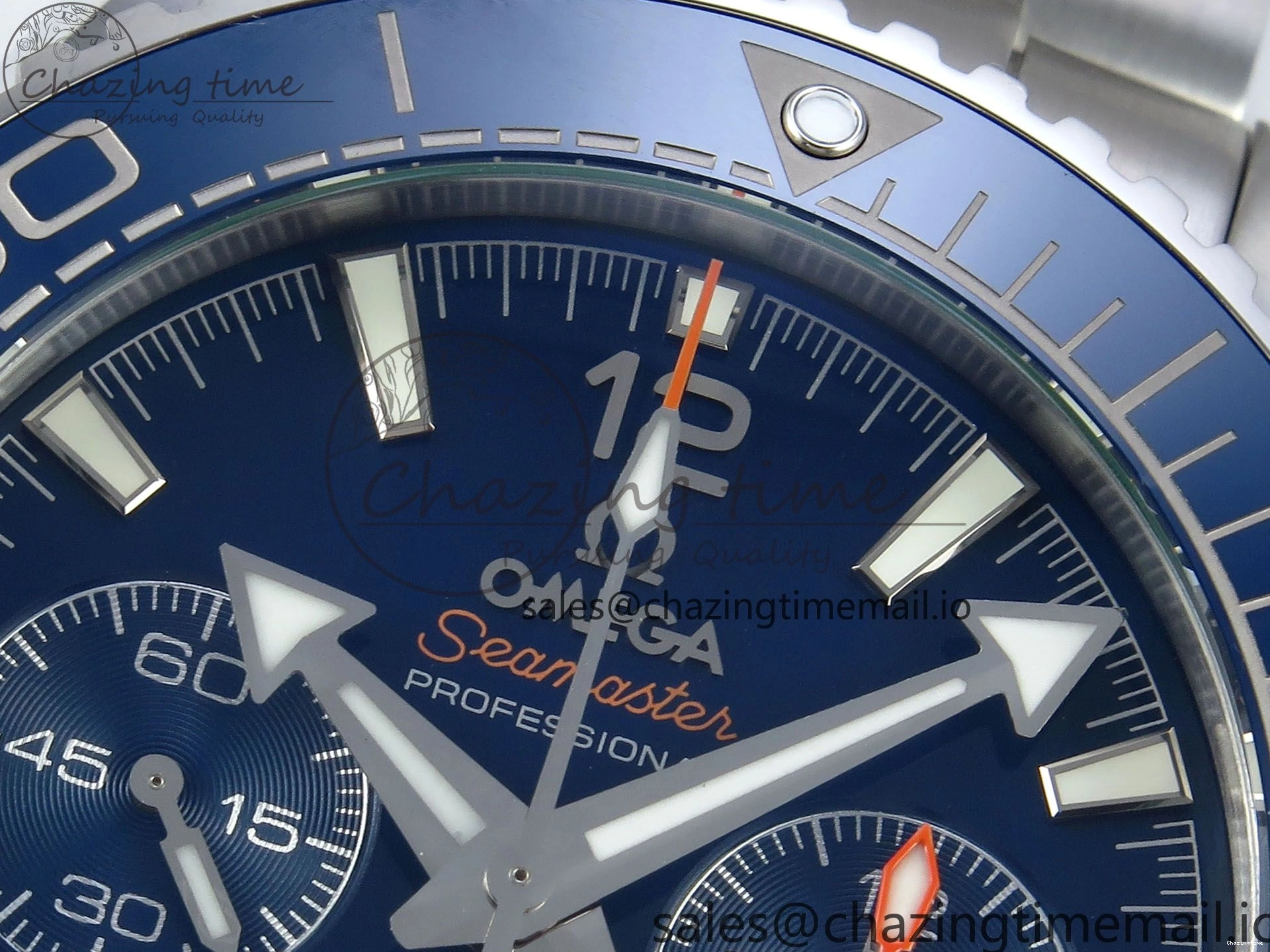 0501 Planet Ocean Master Chronometer 600M 45.5mm SS SCF 1:1 Best Edition Blue Bezel Blue Dial on SS Bracelet A9900 Super Clone Lightweight 7676